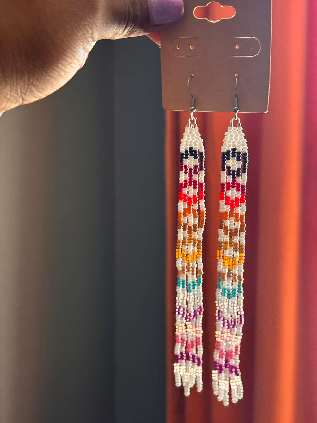 Confetti Color Block Fringe Earrings