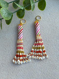 Beltane Collection: Daisy Maypole Peyote Beaded Earrings