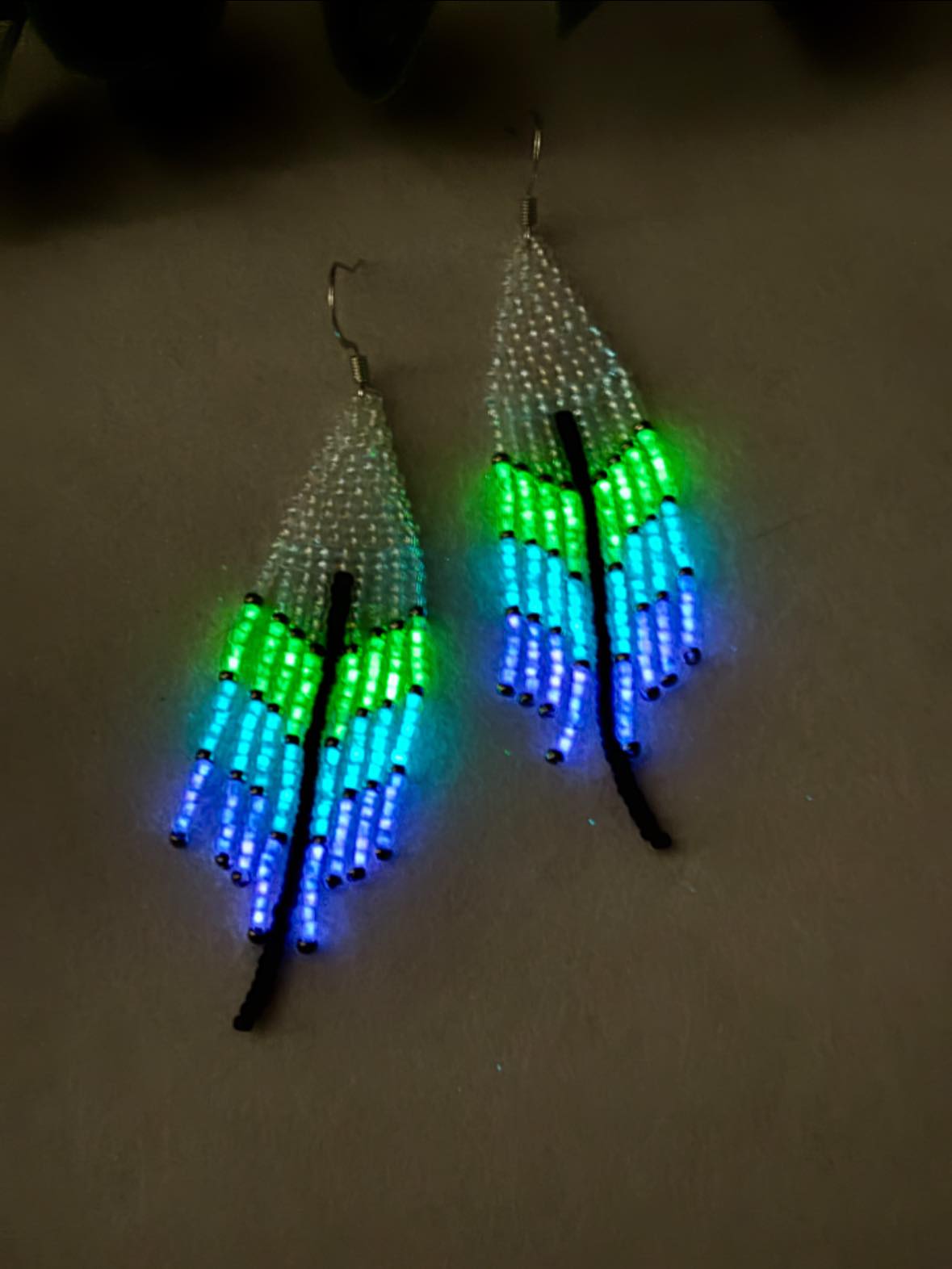 GITD Chevron Fringe earrings