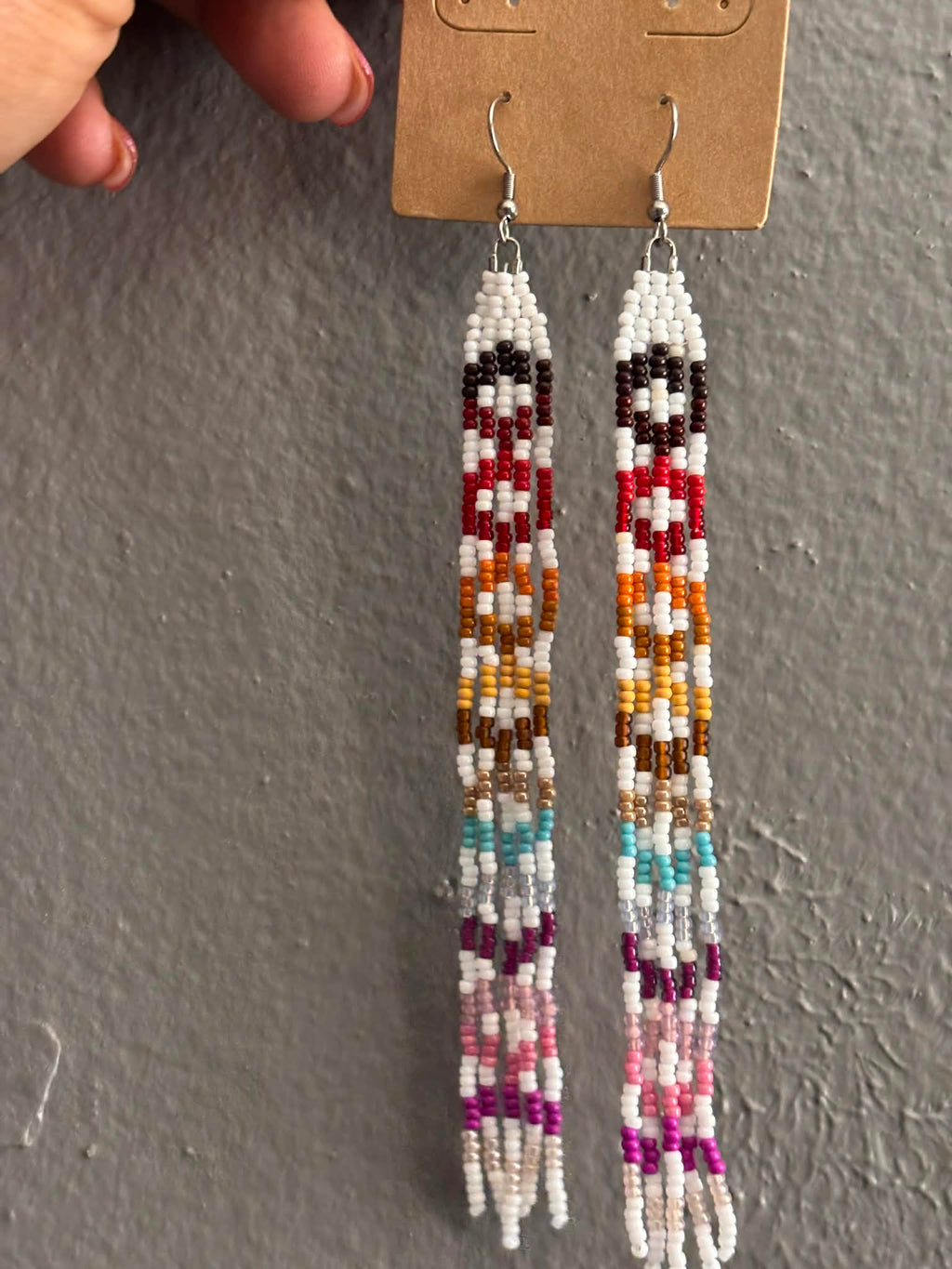 Confetti Color Block Fringe Earrings