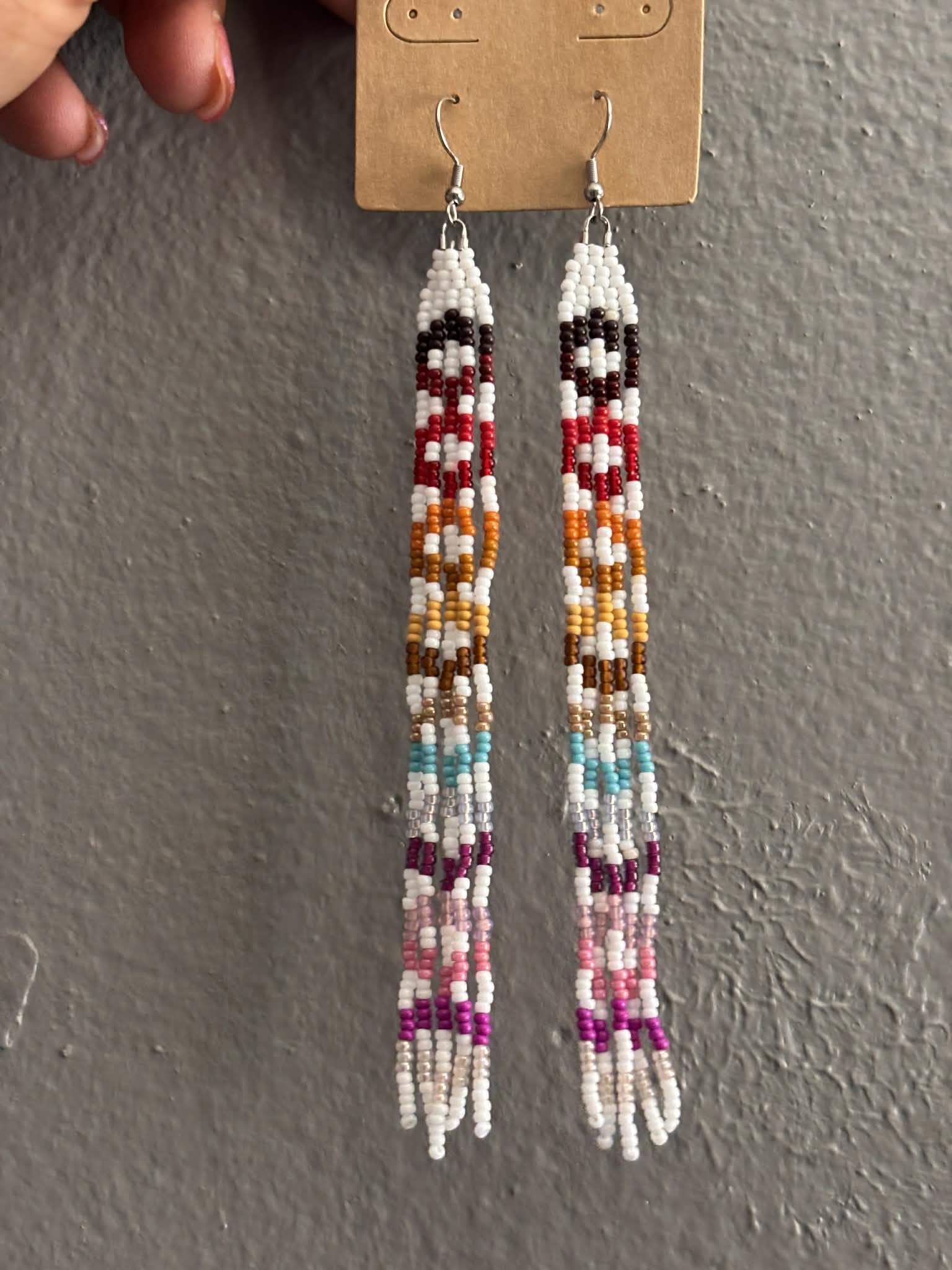 Confetti Color Block Fringe Earrings