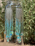 Whimsy Collection: Blue Heart Fringe Earrings