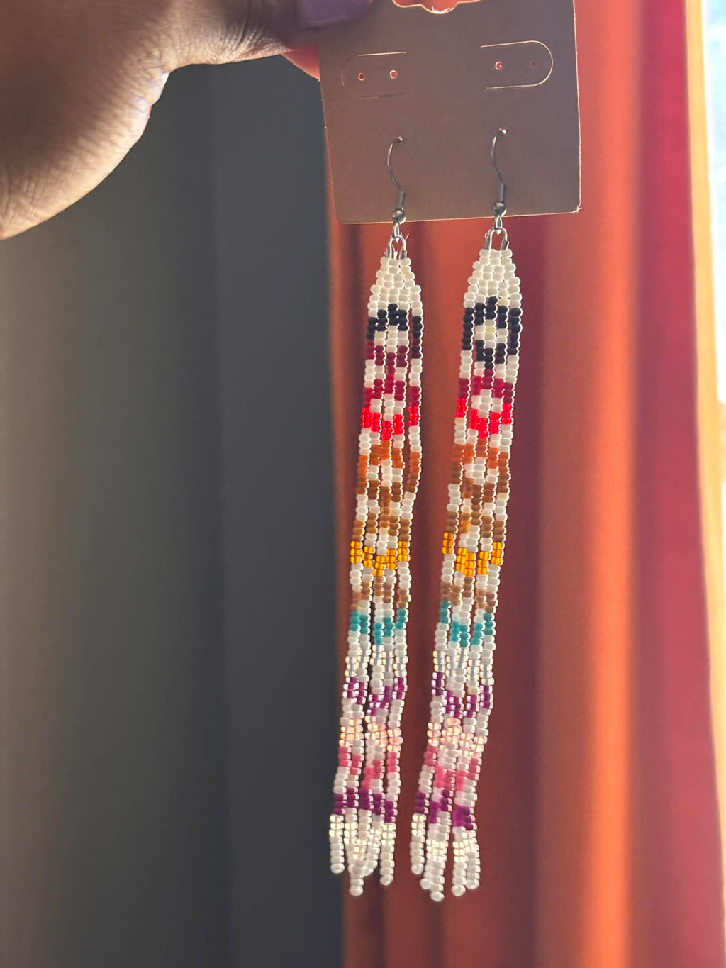 Confetti Color Block Fringe Earrings