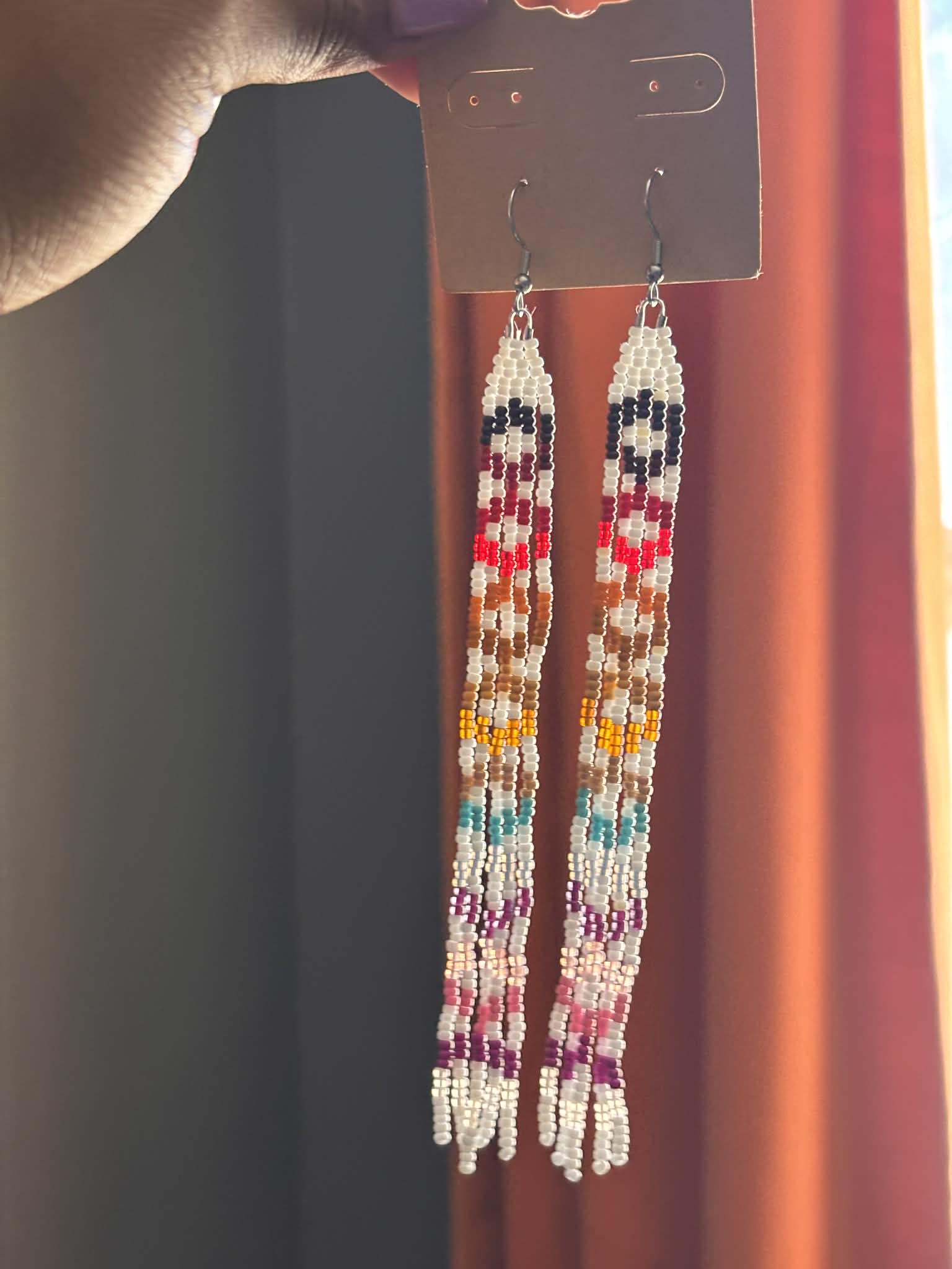 Confetti Color Block Fringe Earrings