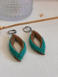 Two-Tone Leaf Beaded Earrings