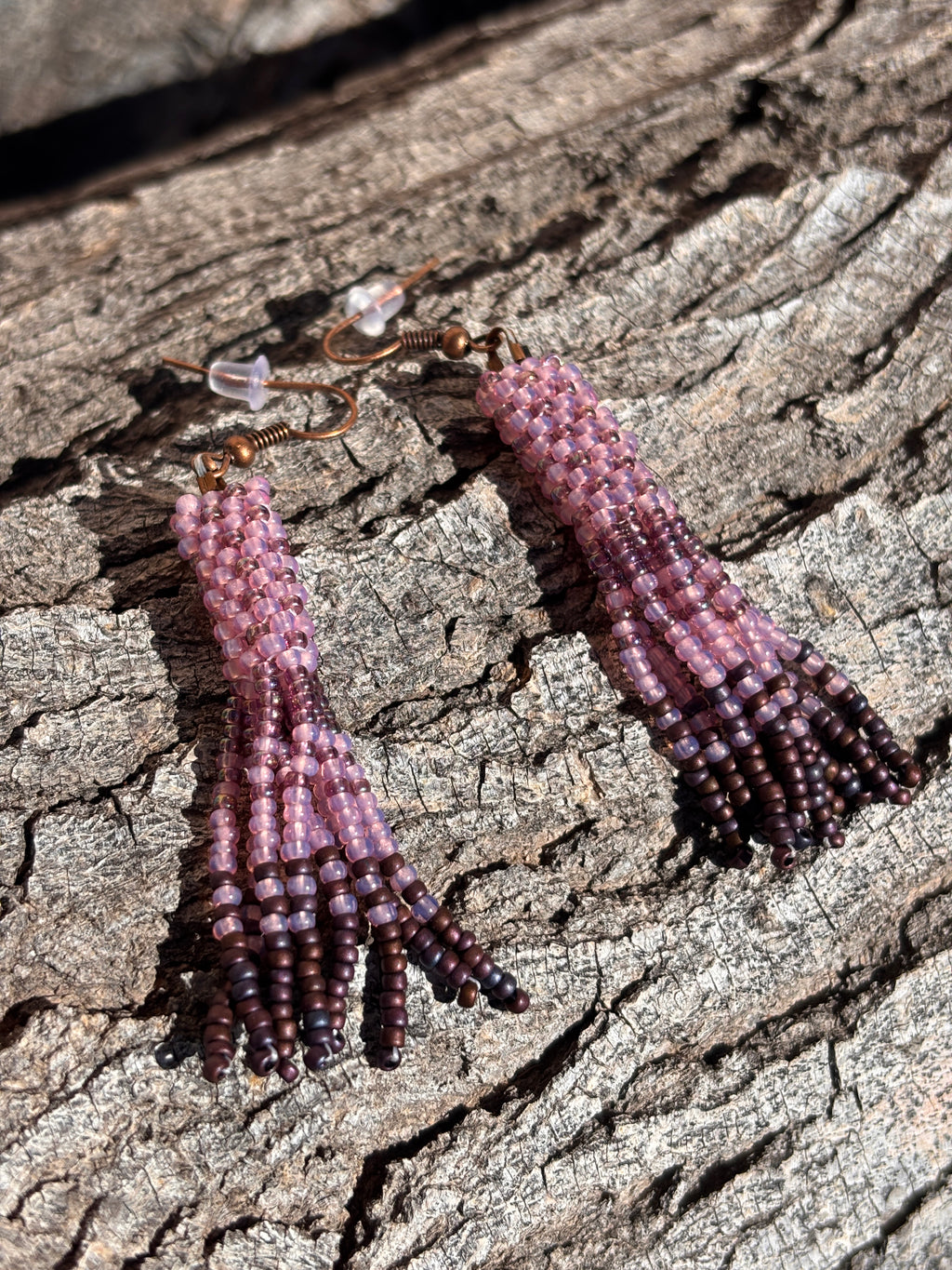 Very Berry Peyote Beaded Earrings
