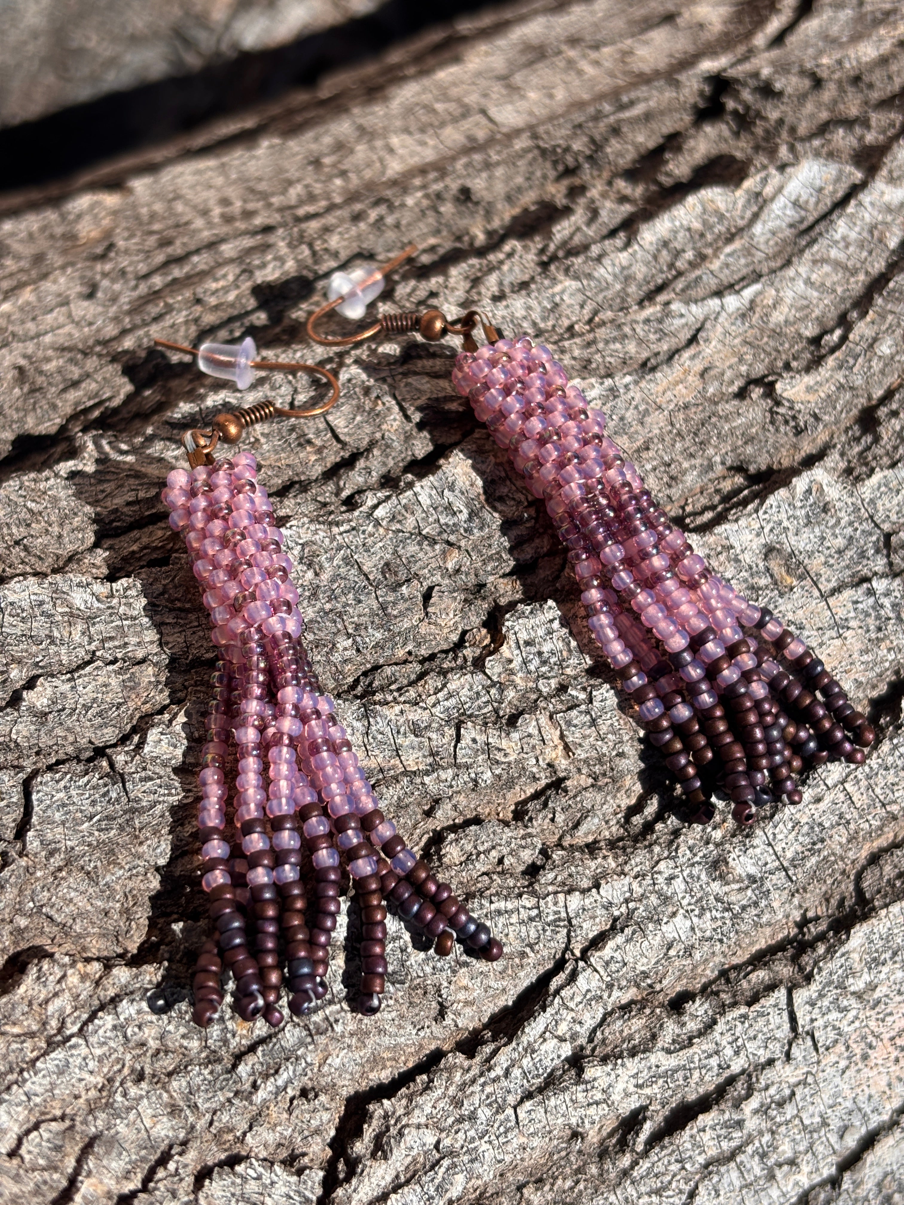 Very Berry Peyote Beaded Earrings