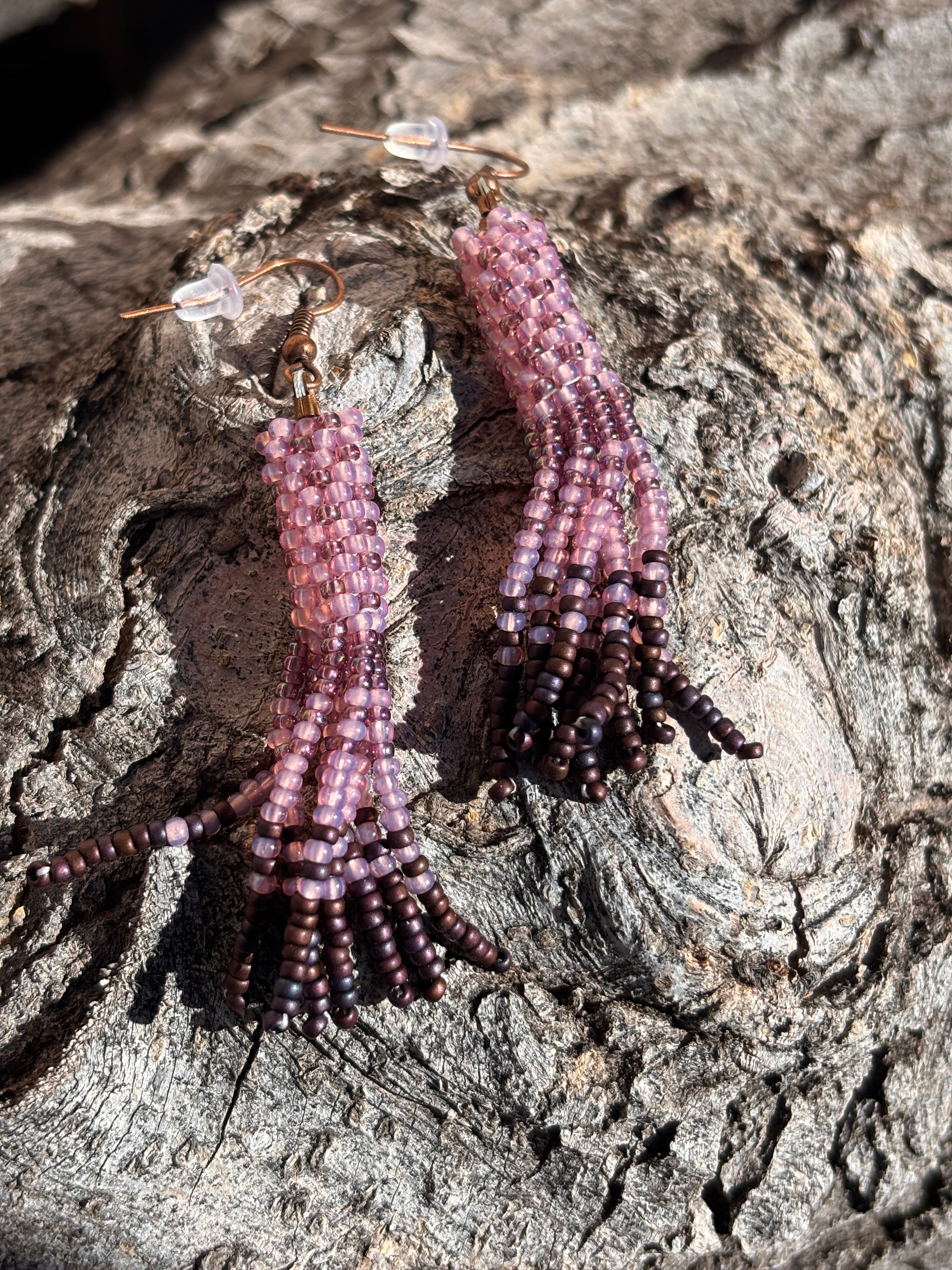 Very Berry Peyote Beaded Earrings