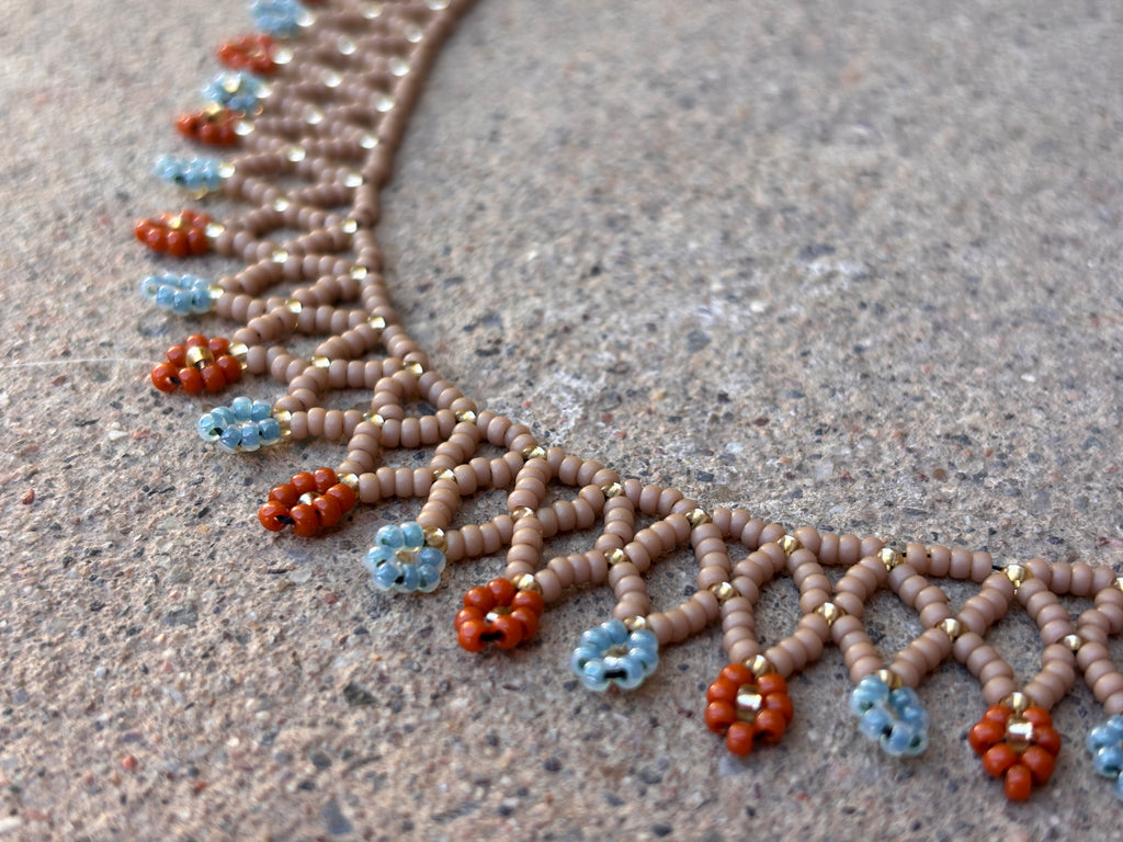 Daisy Boho Beaded Choker