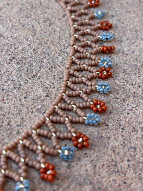 Daisy Boho Beaded Choker