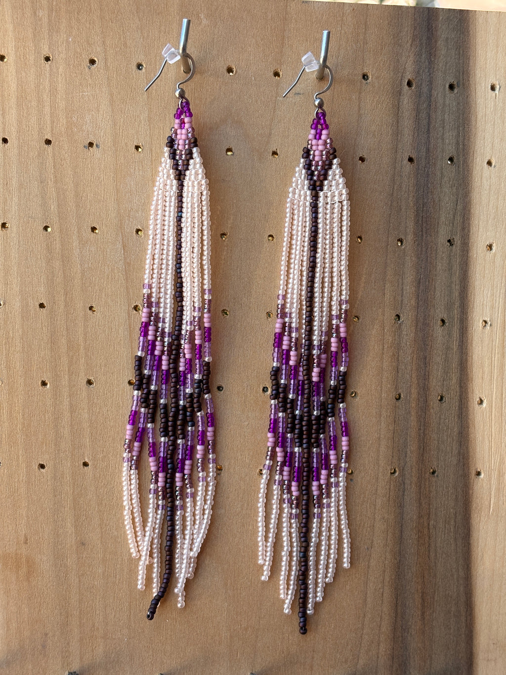 Purple Spring Long Fringe Earrings