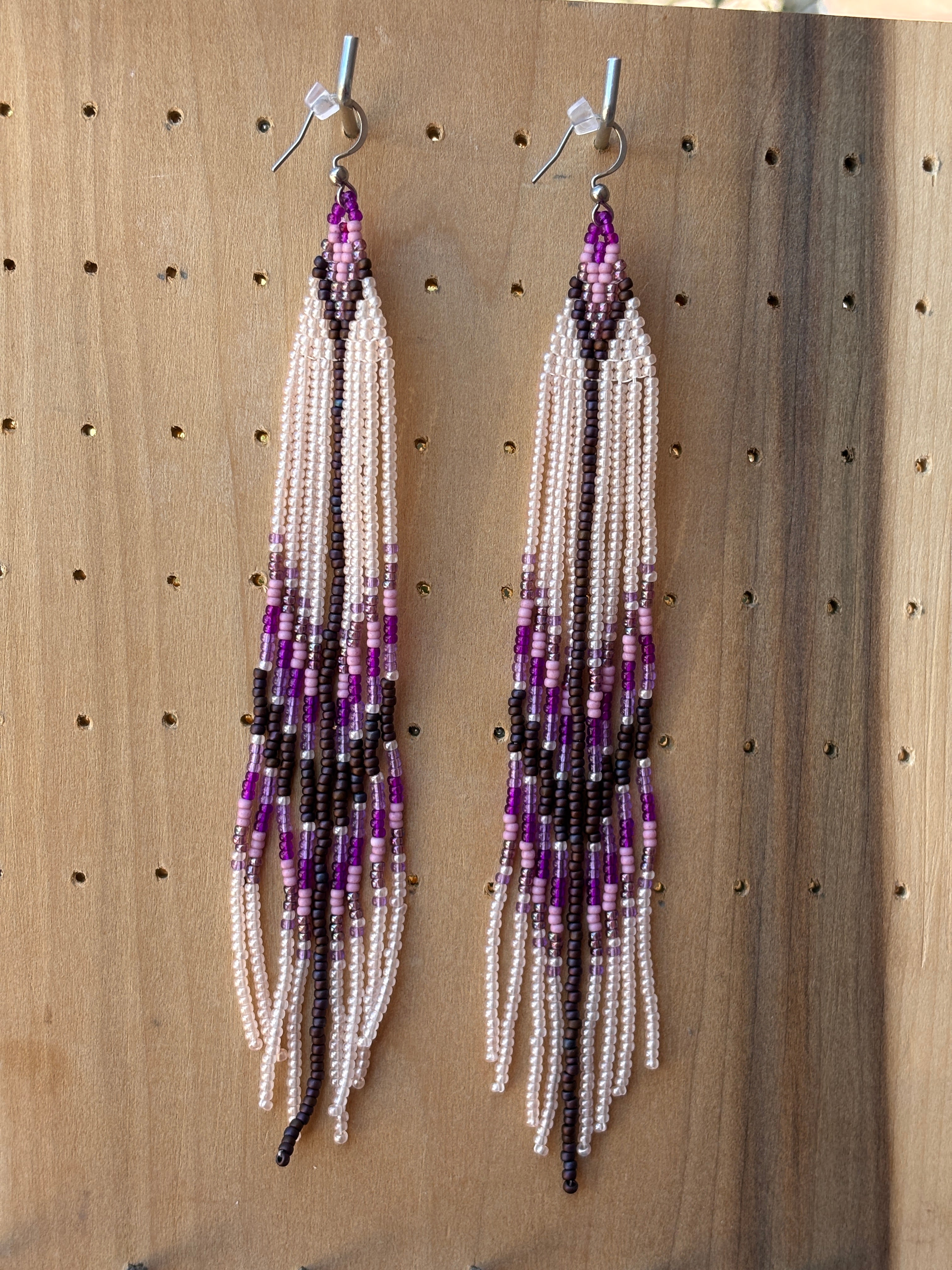 Purple Spring Long Fringe Earrings