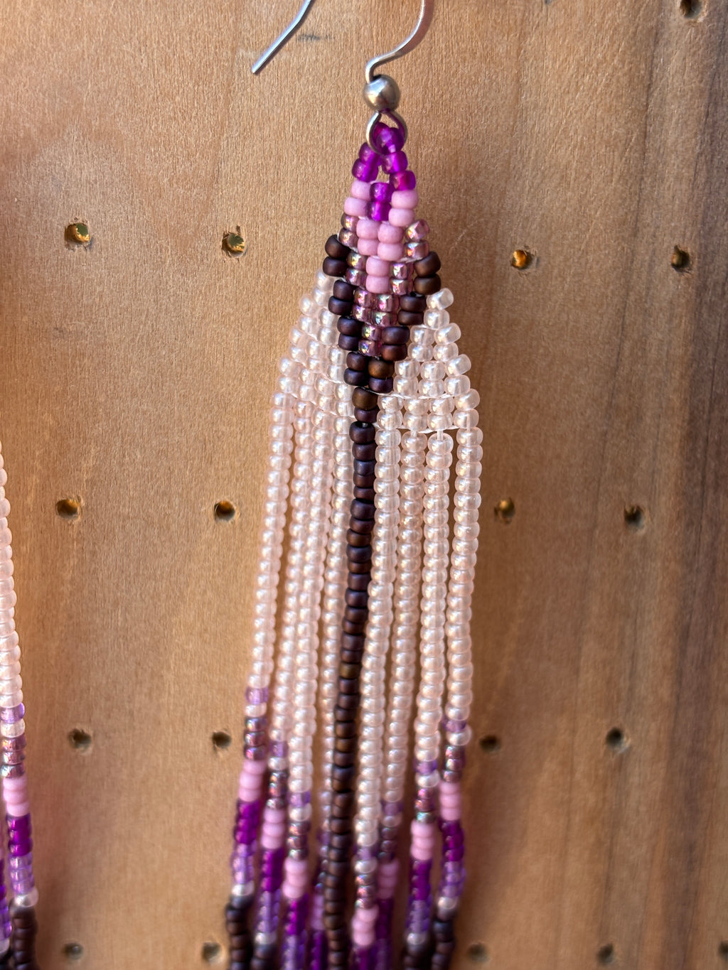 Purple Spring Long Fringe Earrings
