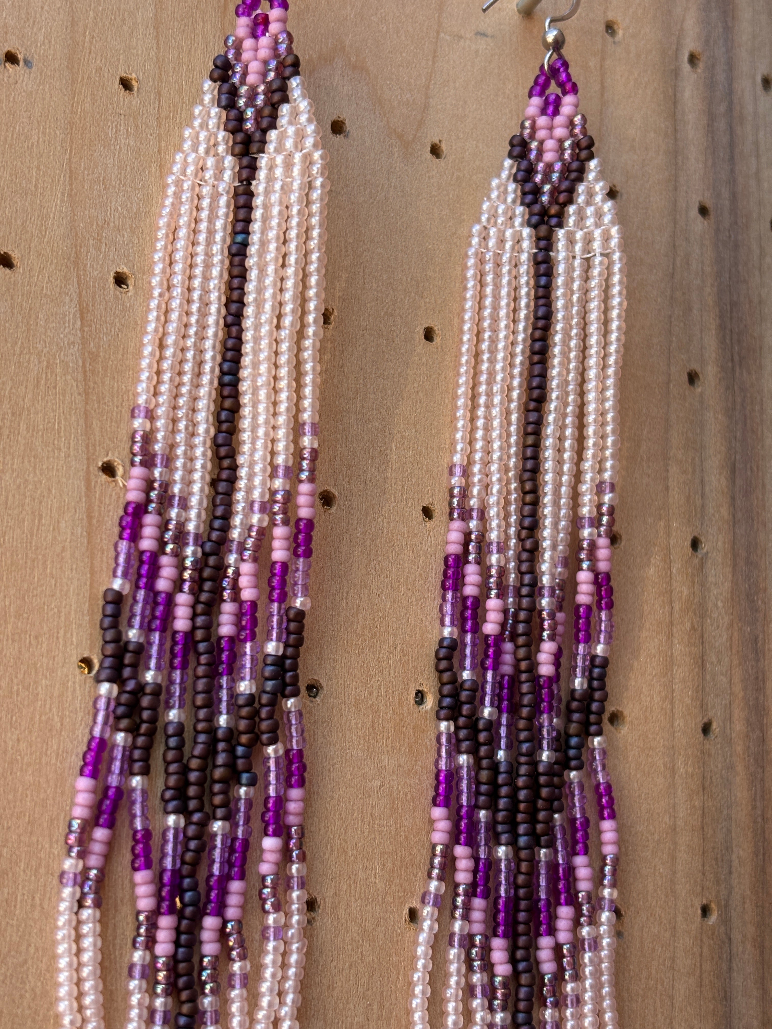 Purple Spring Long Fringe Earrings